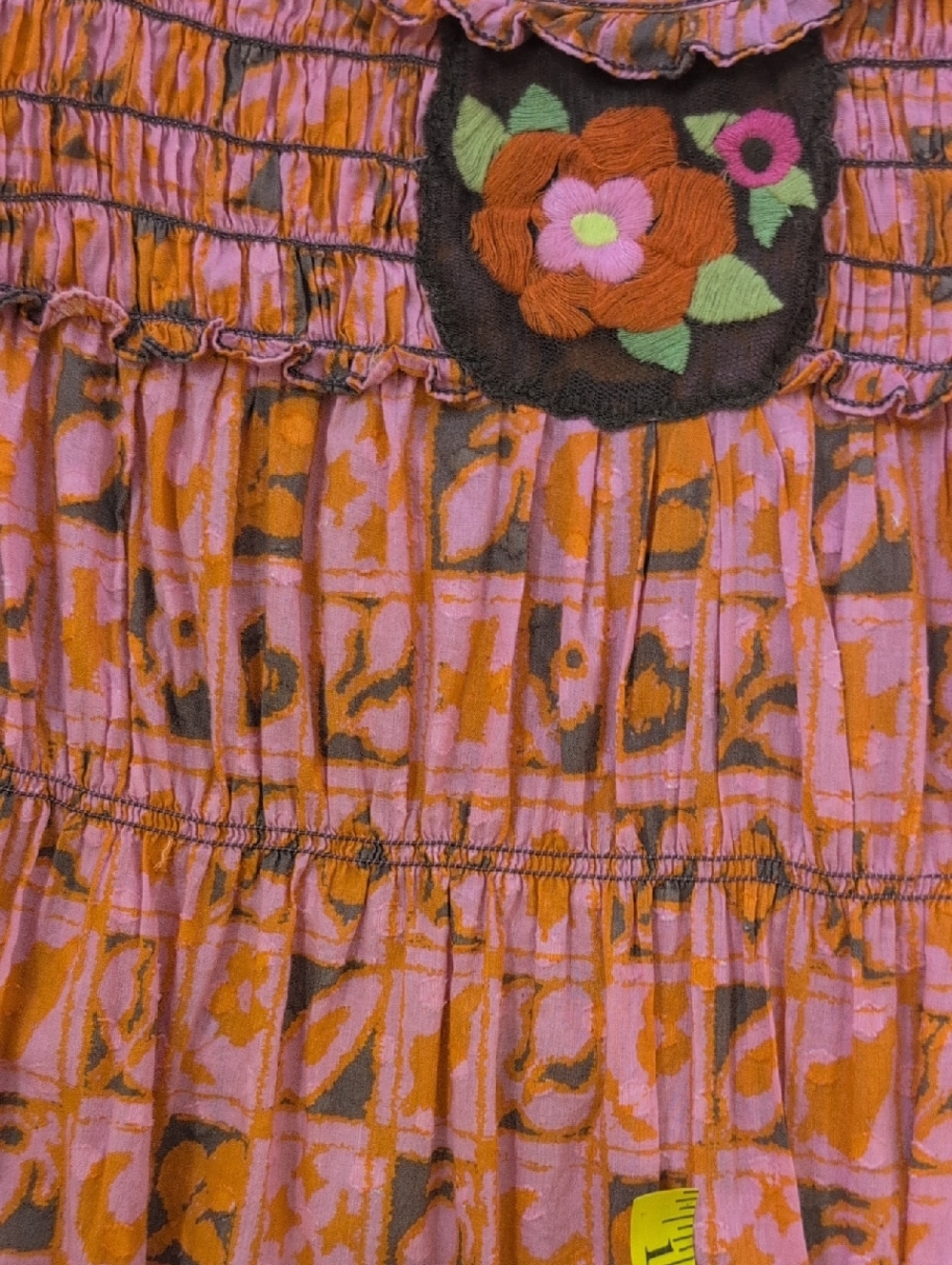 Chelsea And Violet Pink And Orange Cotton Dress. - Picture 7 of 9